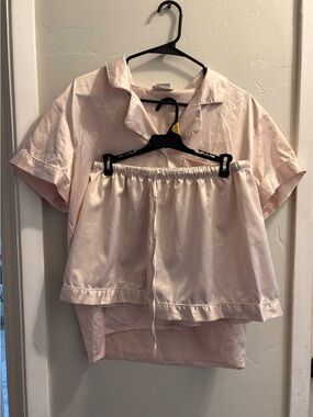 Soft Pink Satin Pajama Set